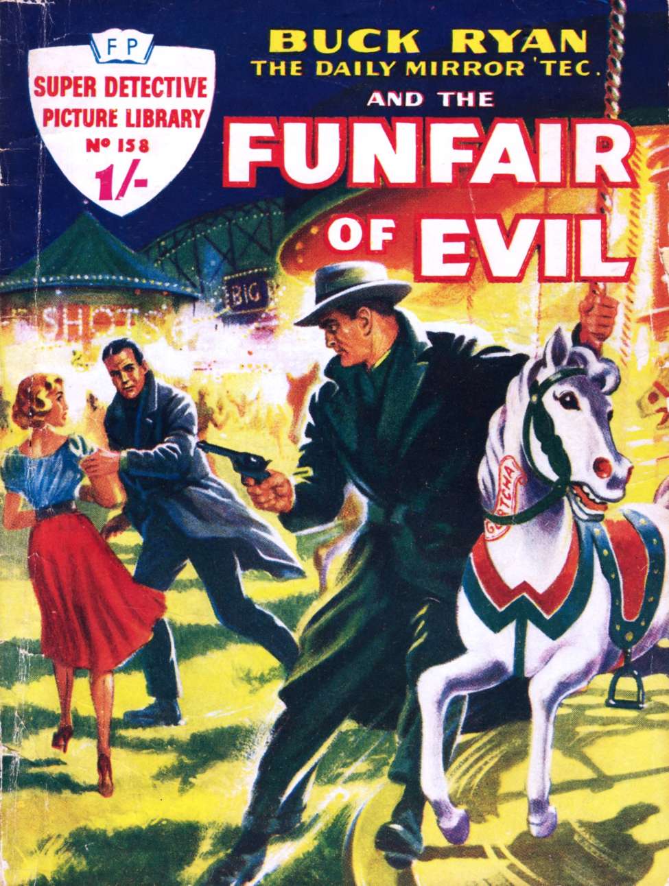 Book Cover For Super Detective Picture Library 158 - Funfair of Evil - Buck Ryan