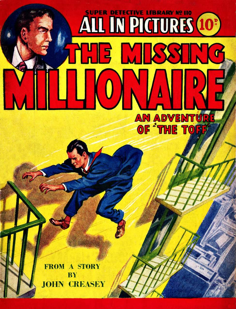 Book Cover For Super Detective Library 110 - The Missing Millionaire - The Toff - Version 1