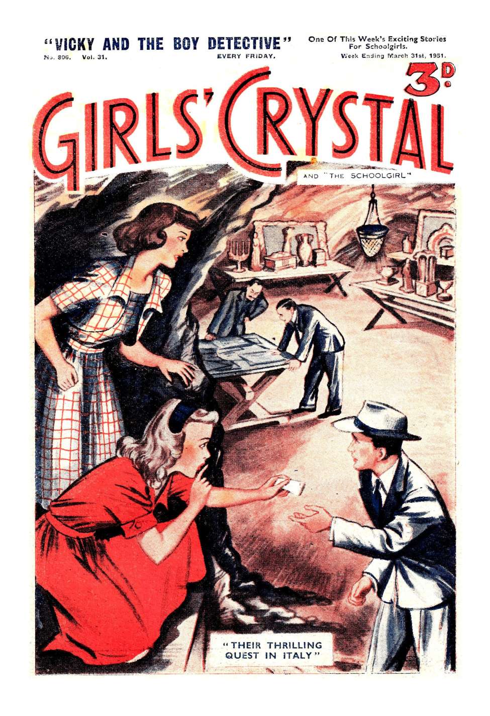 Book Cover For Girls' Crystal 806 - Their Thrilling Quest in Italy