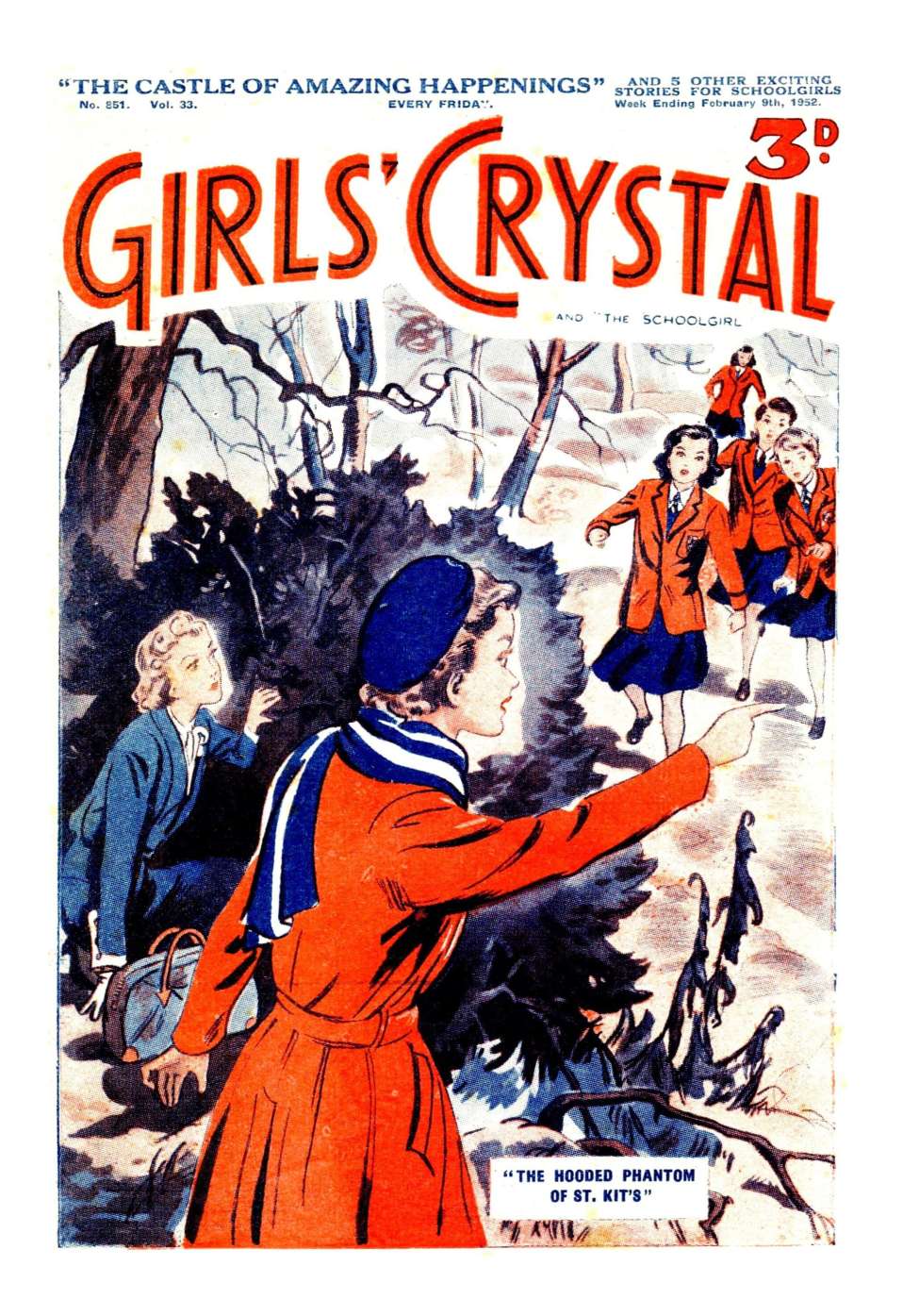 Book Cover For Girls' Crystal 851 - The Hooded Phantom of St. Kit's