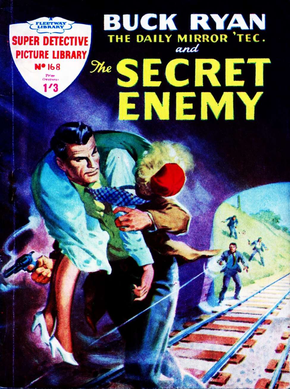 Book Cover For Super Detective Picture Library 168 - The Secret Enemy - Buck Ryan