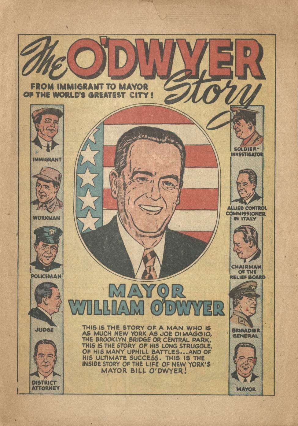 Book Cover For The O'Dwyer Story - From Immigrant To Mayor - Version 2