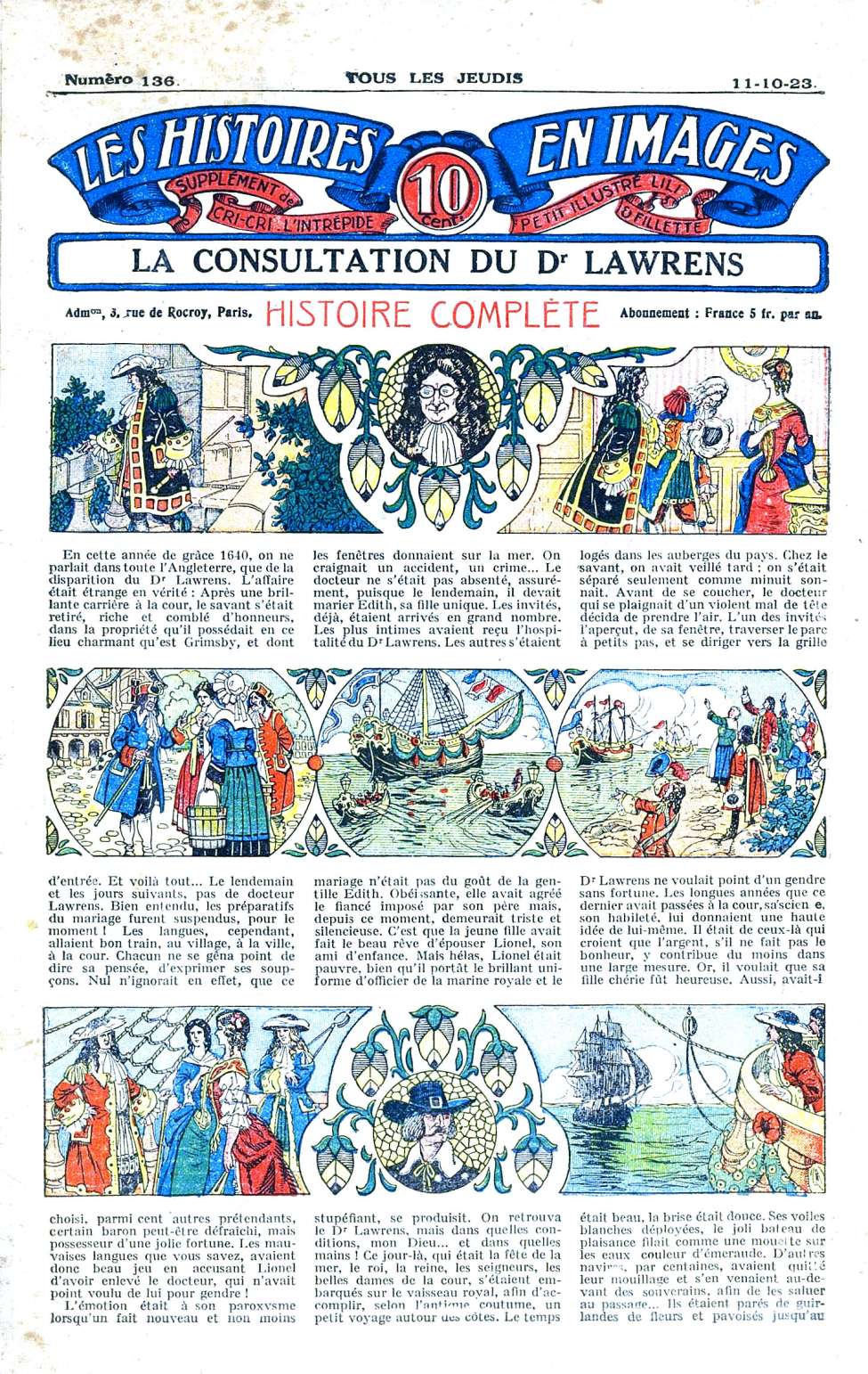 Book Cover For Les Histoires en Images 136. La Consultation du Dr.Lawrens .