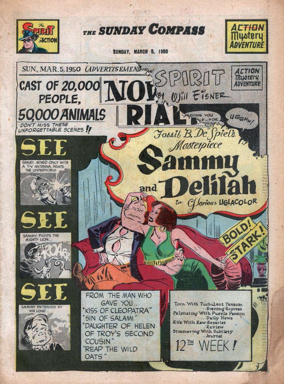 Book Cover For The Spirit (1950-03-05) - Sunday Compass