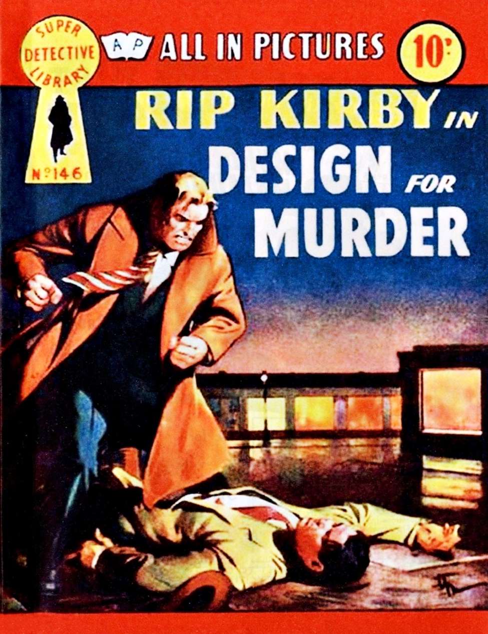 Book Cover For Super Detective Library 146 - Design for Murder - Rip Kirby - Version 1