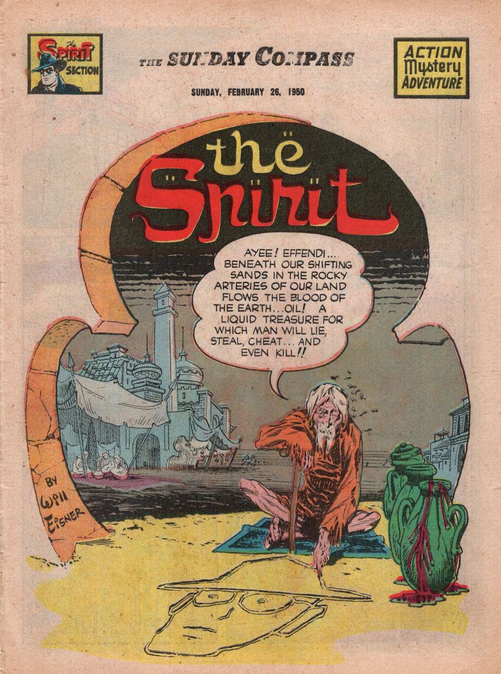 Book Cover For The Spirit (1950-02-26) - Sunday Compass