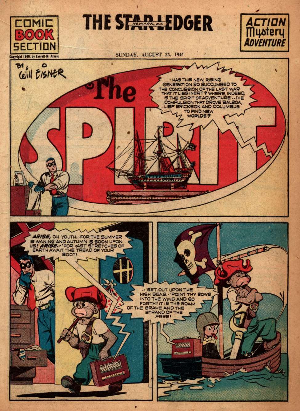 Book Cover For The Spirit 1946-08-25 - Newark Star Ledger - Version 1