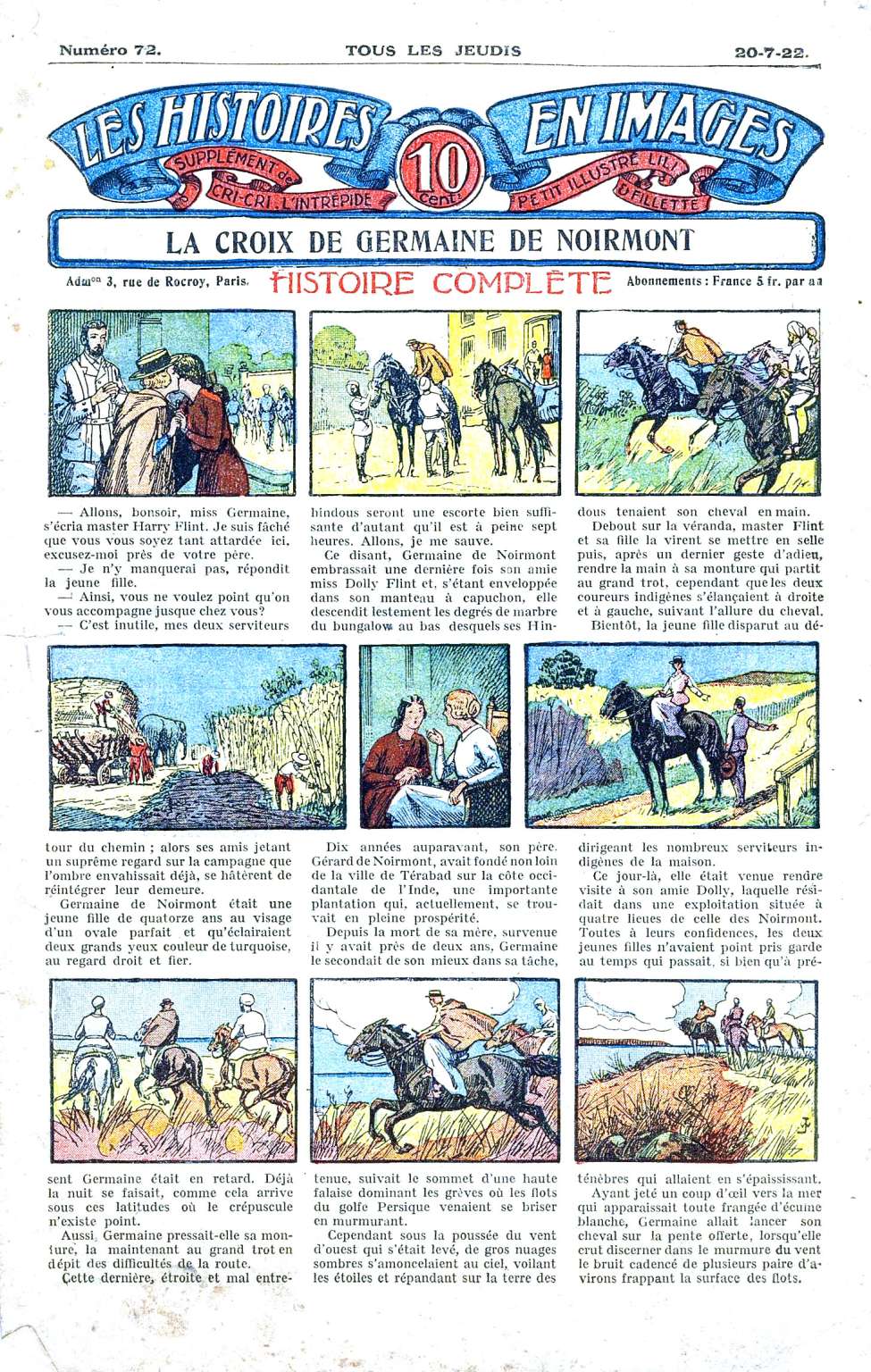 Book Cover For Les Histoires en Images 72. La Croix de Germaine de Noirmont.