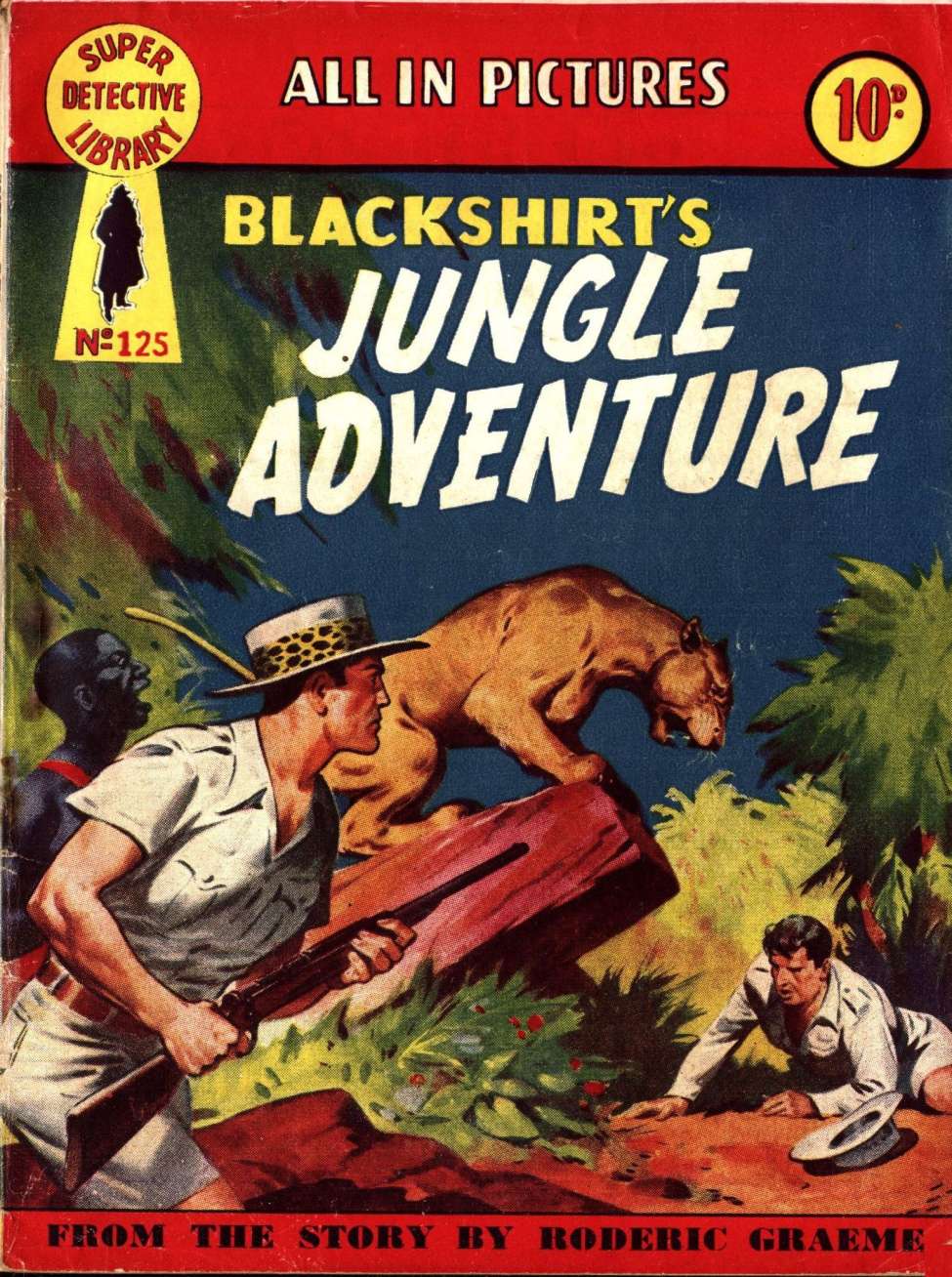 Book Cover For Super Detective Library 125 - Blackshirt's Jungle Adventure - Version 1