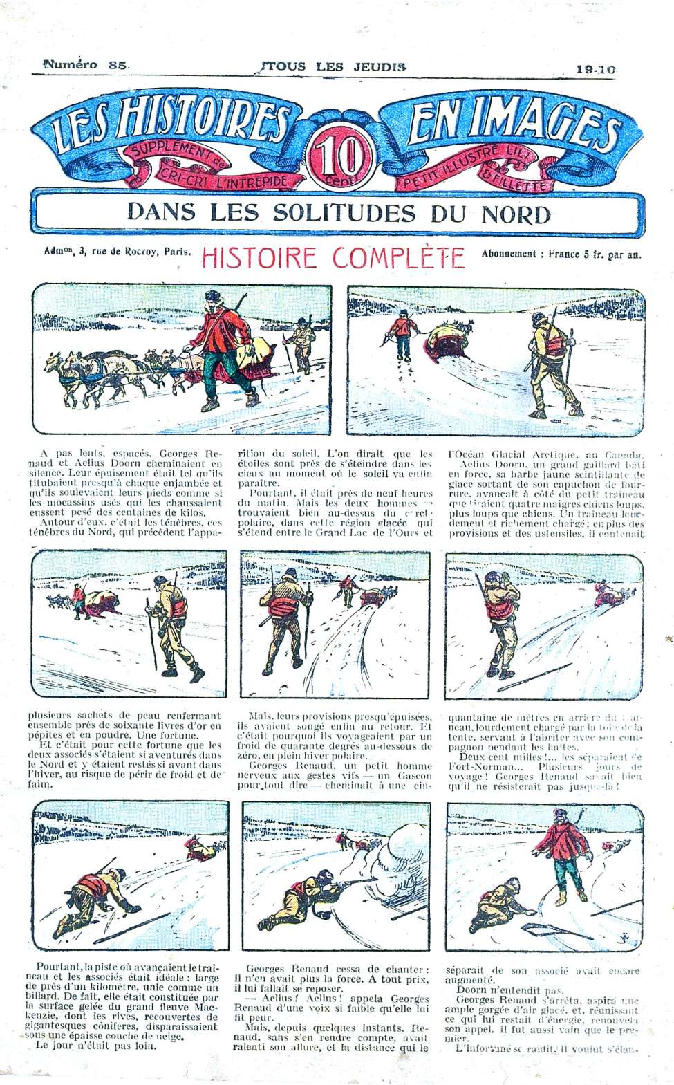 Book Cover For Les Histoires en Images 85. Dans les Solitudes du Nord ..