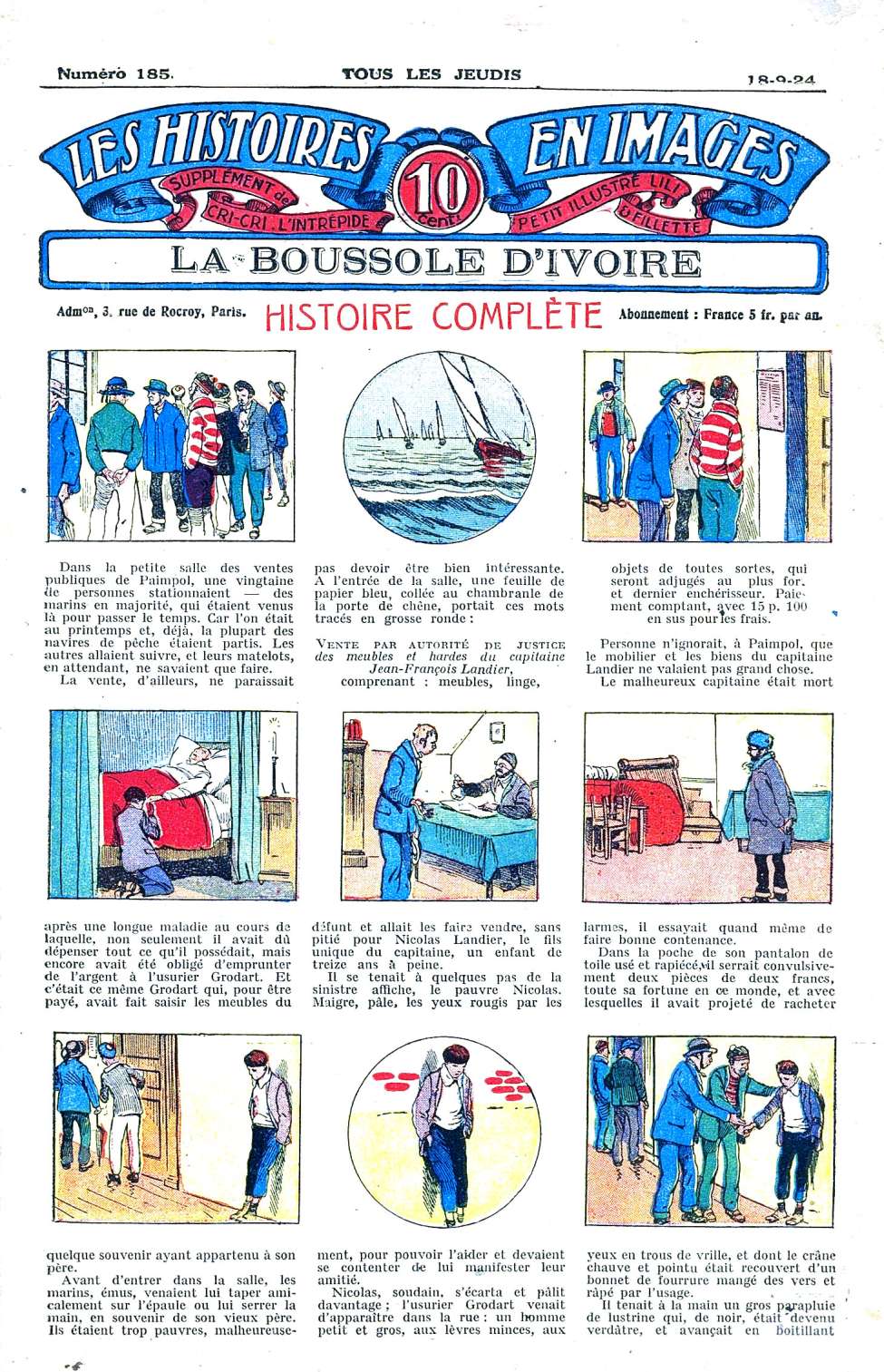 Book Cover For Les Histoires en Images 185 - La Boussole d`Ivoire
